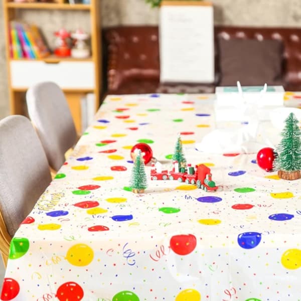 2 stk bursdagsfest duk vanntett 137x274cm plast rektangulær