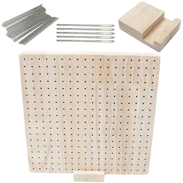 1 Set Blocking Board Knitting Crochet Wooden Board Square Shape Crochet Blocking Board