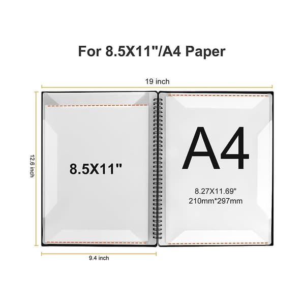 Nodehæfte, 60 siders kapacitet, nodebind/holder, passer til Letter Size A4, skrivbar & De