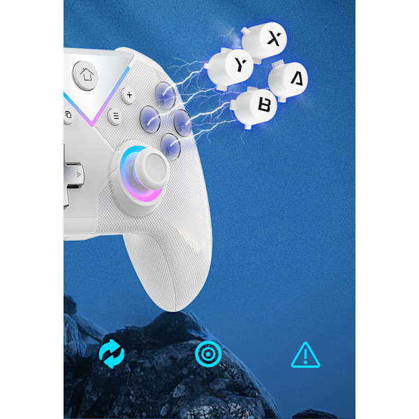 Privat model SWITCH trådløs Bluetooth-spilkontroller, switch seksakset med wake-up og makroprogrammering Colorful White