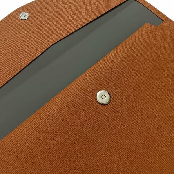 1 stk. A4-mappe i skinn, vanntett dokumentmappe, konvoluttmappe med spenne (brun)