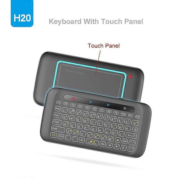 H20 Universal Mini Baggrundsbelyst Touchpad Tastatur Trådløs Air Mouse Controller