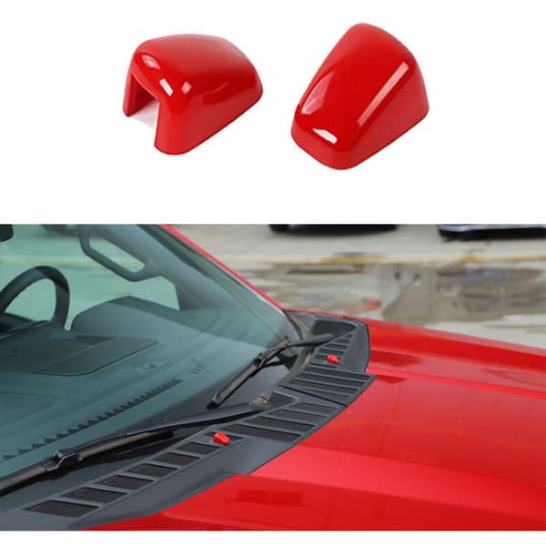 Red Windshield Wiper Nozzle Decoration Cover Trim for RAM Durango - 300C