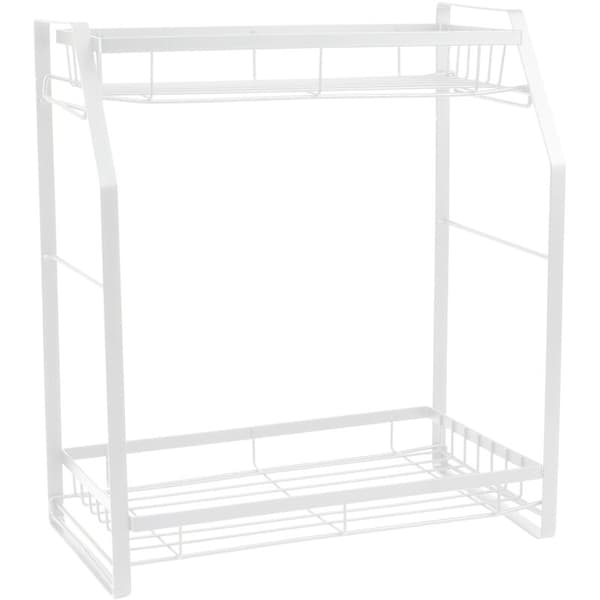 Spice Rack, 2-Tier Spice Rack Organizer for Countertop Stable Spice Rack Permanent Storage Rack for Spice Jars, White