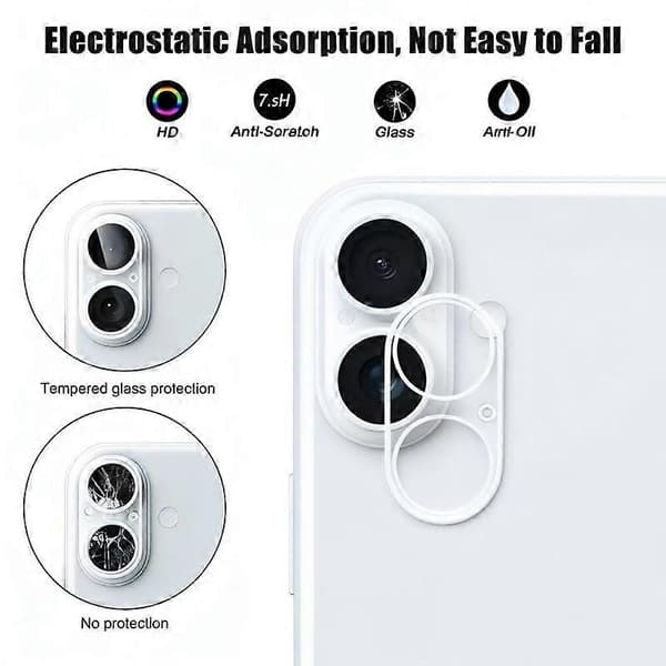 For iPhone 17 Camera Lens Protector WANLONFENG Full Coverage HD Clear Lens Film with Cleaning Cloth