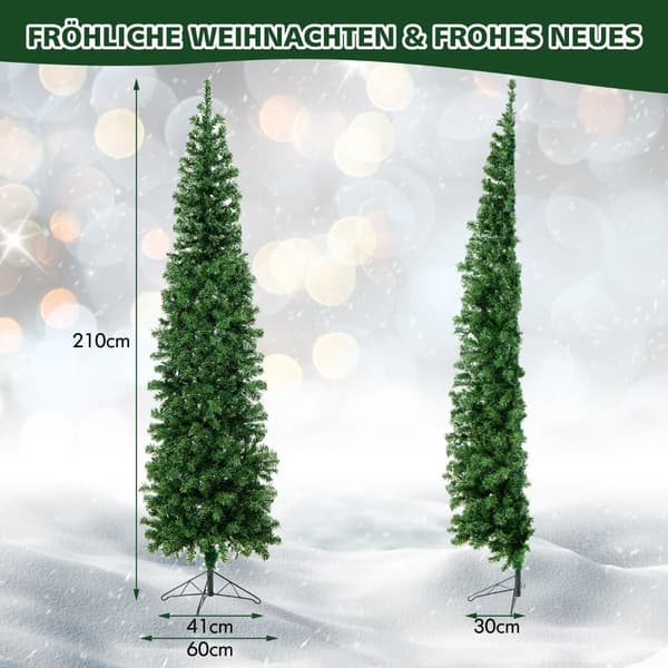 210 cm halv julgran med 150 LED-lampor