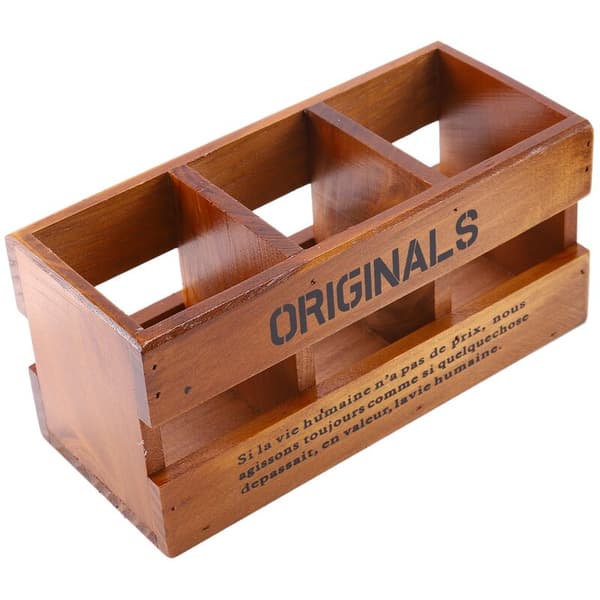 Creative Solid Wood Home Remote Control Box/Pen Holder 3-Layer Pen Container Gift Office Organizer School Supplies