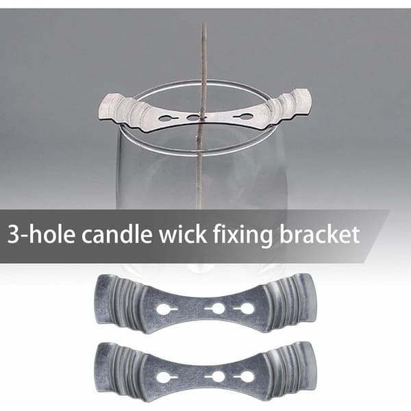 12 x Metal Candle Wick Centering Device 3-Hole Core Holder Clips DIY Making for Most Container Sizes - MODOU