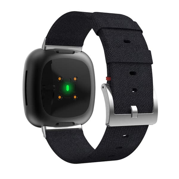 Canvas armbånd Fitbit Versa 3/Sense Sort