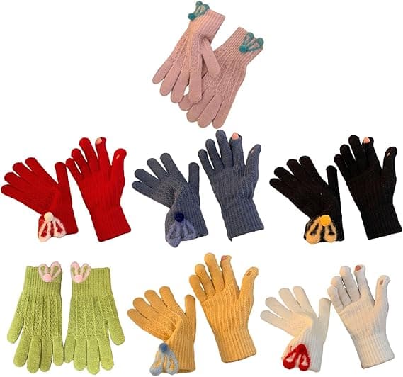 Strikkede handsker Vinter Hel finger Vante Tykke Varme Jule Touchscreen Handsker Til Kvinder