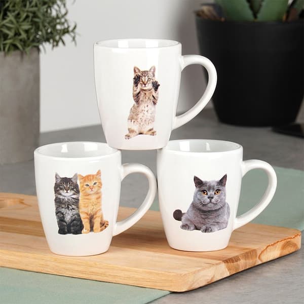Keramiske krus katte 220 ml 3 stk.