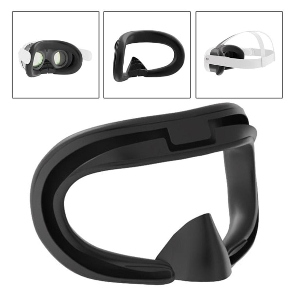 Silikone ansigtsmaske til Oculus Quest 3 - Svedafvisende, vaskbar, sved - sort til meta-quest3