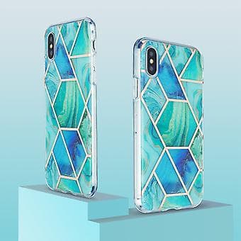 TPU Protective Case for iPhone XS / X (Green Blue)
