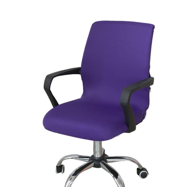 Elastiskt Kontorsstol Swivel Chair Elastiskt Skyddande Överdrag Lila