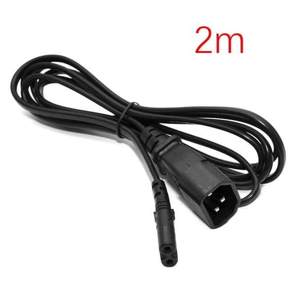IEC 3-bens C14 han til C7 adapterkabel til PDU UPS (2,0 m)