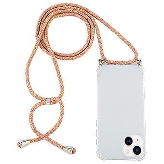TPU Case with Lanyard for iPhone 15 Plus (Orange Purple)