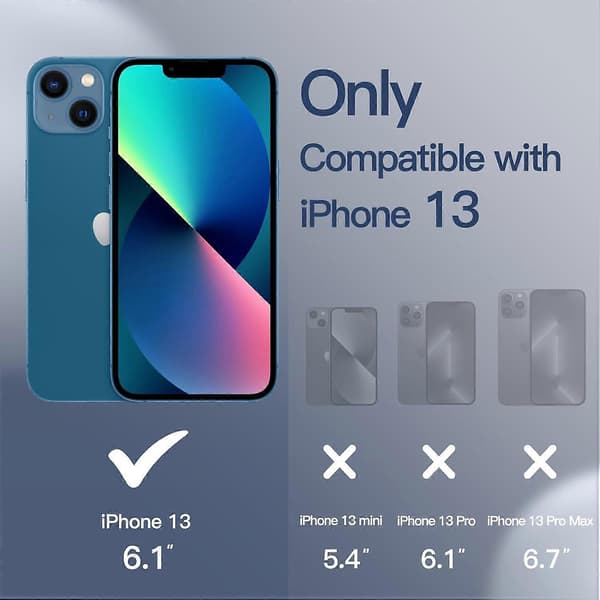 Silicone Case Compatible with iPhone 13 6.1 inch, Silky Soft Full Body Protective Case, Shockproof Protection with Microfiber Lining (Cobalt Blue)