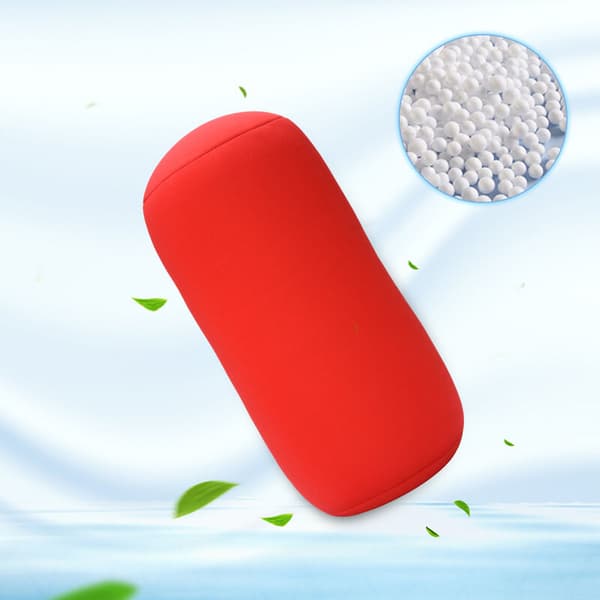 Micro Mini Microbead Ryggkudde Rulle Kudde Resa Hem Sova Nackstöd Röd