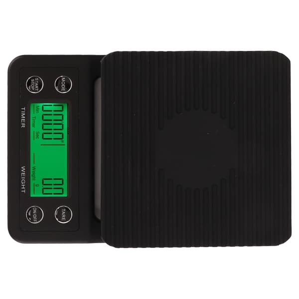 Coffee Scale with Timer, Multiple Units, 0.1g Accuracy, Portable Electronic Scale with Insulation Pad for Kitchen Outdoor Black 5KG/11.0lb