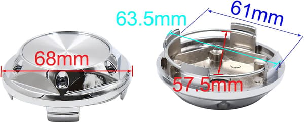 4 stk 68 mm diameter 4 klips dekk senter hjulnavkapsel deksel sølvfarge