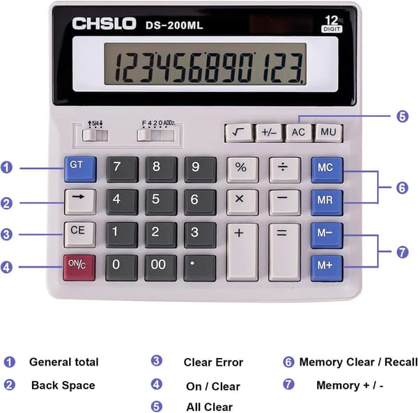 Pöytälaskin, 12-numeroinen Jumbo Basic Desktop Accounting Simpl