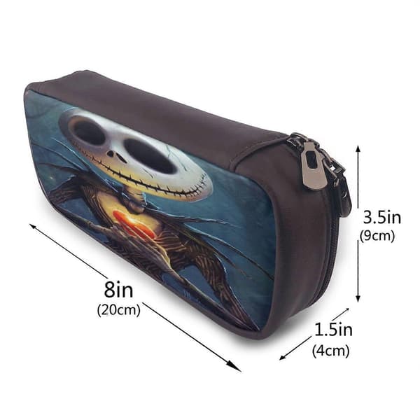 r503 The Nightmare Before Christmas Pencil Case Trendy PU Leather Case for School & Work Essentials x503