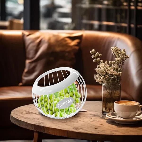 Coffee Pod Basket Large Capacity Organizer 20x18cm 368g for Kitchen Countertop Workspace Space-Saving Accessory