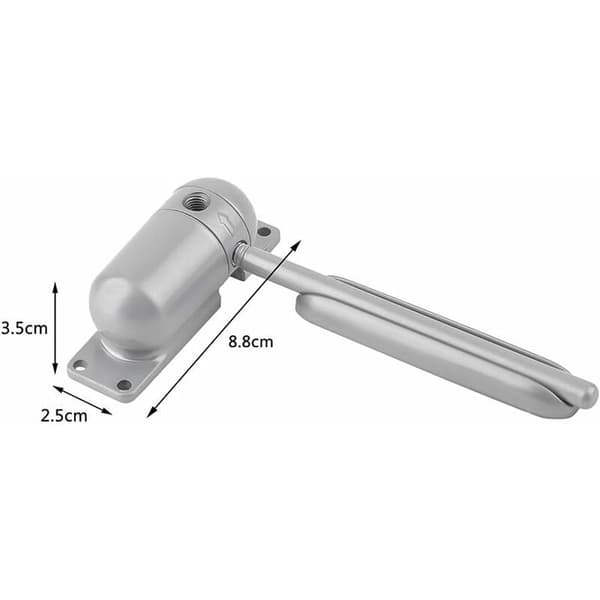 Adjustable Durable Door Closer Surface Mounted Automatic Door Spring for Self-Closing (Grey)