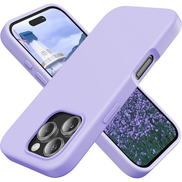 Silikoneetui Kompatibelt med iPhone 16 Pro Max Etui Blødt Ultratyndt Beskyttende Stødsikkert Flydende Silikone Telefonetui, 6,1 tommer Lilla
