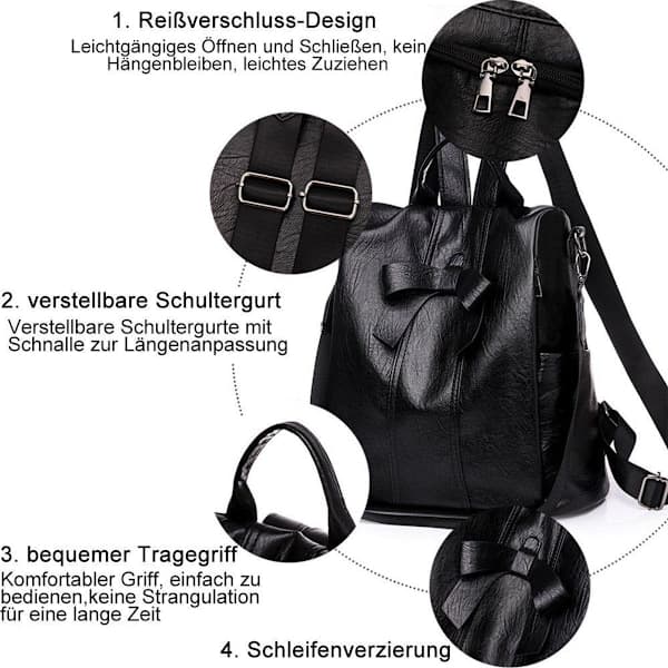 Women's Waterproof Leather Backpack Shoulder Bag Travel Backpack