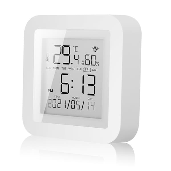 Wifi Termometer Hygrometer Innendørs Digital Temperatursensor, Kompatibel med Tuya Smart, 1 Sett
