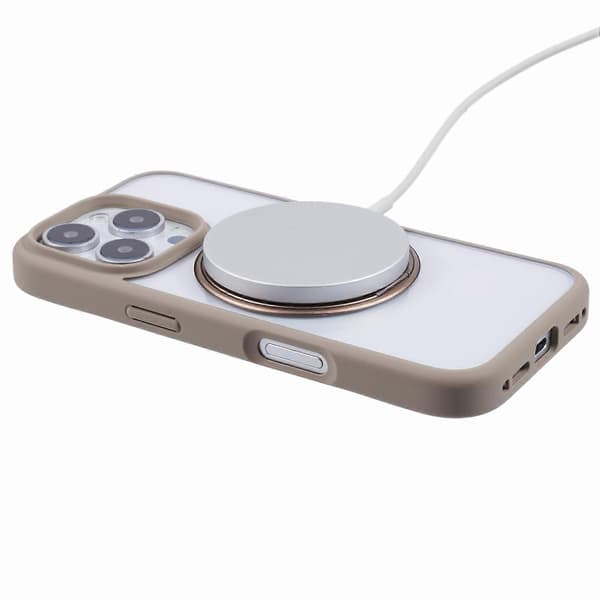 Til iPhone 16 Pro Max Mobilcover Ringholder Stativ PC+TPU Mobilcover - Titanium Guld