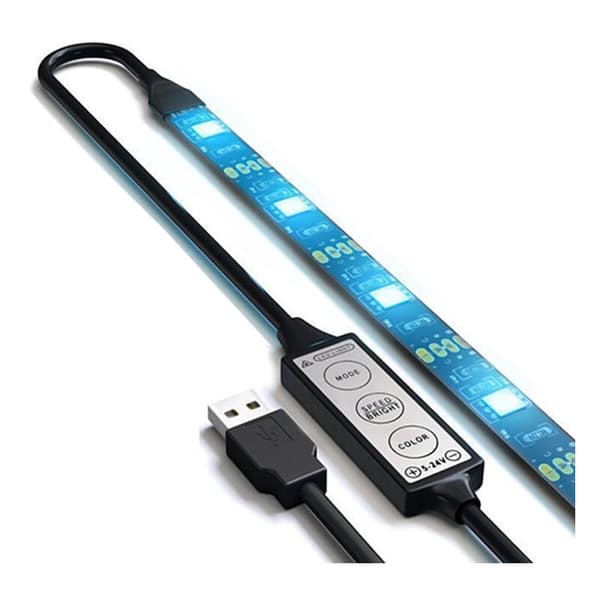 LED-stripe 5V-stripe med USB-oppladbar minitangentkontroll 2 meter dekorativ stripe
