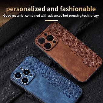 AZNS 3D Embossed Phone Case for iPhone 15 Pro (Purple)