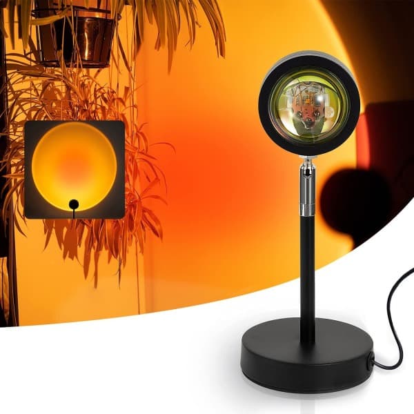 LED Solnedgangslampe - Oransje Svart