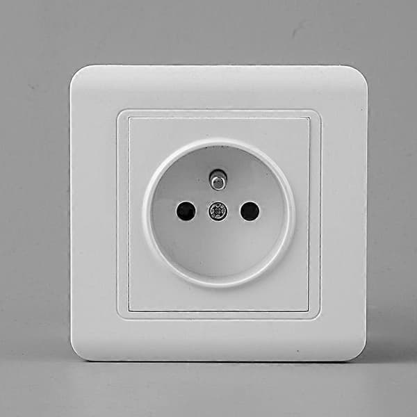 French socket panel, wall socket 2P+E socket with automatic terminals Complete surface-mounted equipment, white
