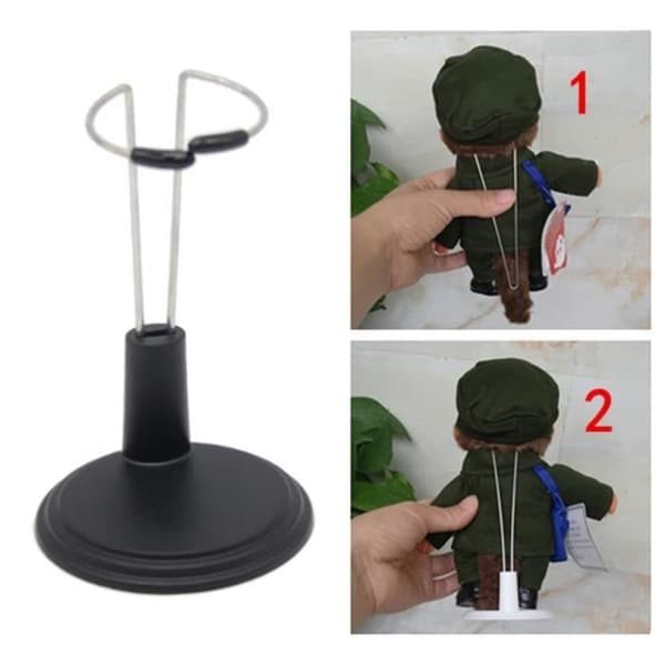 10x Justerbart Dukkeholder til 20 cm Dukker - Sort Dukkeholder