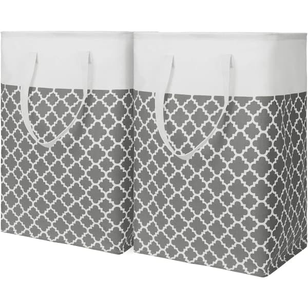 NA/2-pack 75L Laundry Hamper with Long Reinforced Handles, Freestanding