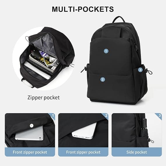 Lightweight Waterproof Backpack, Black