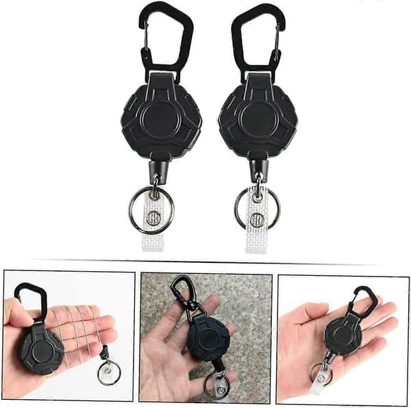 2-pack infällbara nyckelringar elastiska spännen set för camping