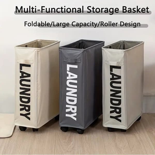 Large Laundry Basket and Hamper with Wheels, Foldable for Home, Bedroom, and Laundry Room
