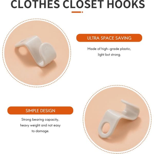 Hanger Connector Hooks, 60 Cascading Hangers for Space-Saving Cascading Connecting Hooks
