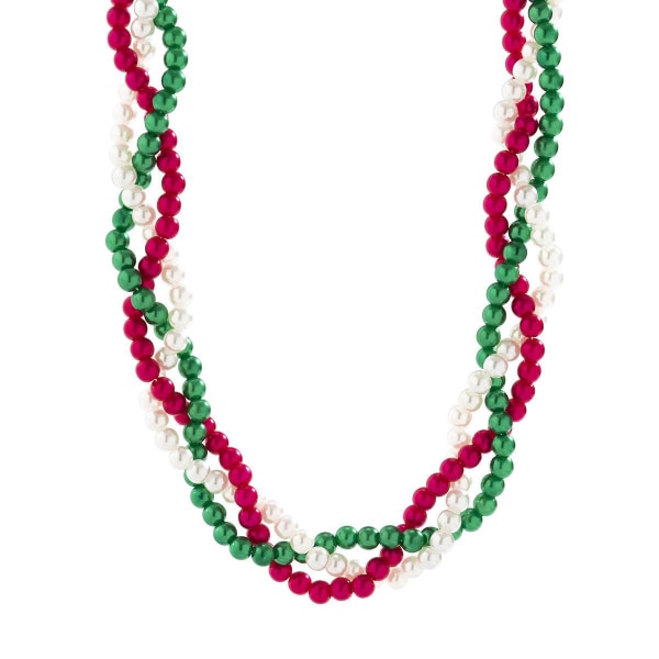 Europeiska och amerikanska smycken mode enkel flerlagersimitation pärla vindlande choker färgade pärlor vintage halsband hona