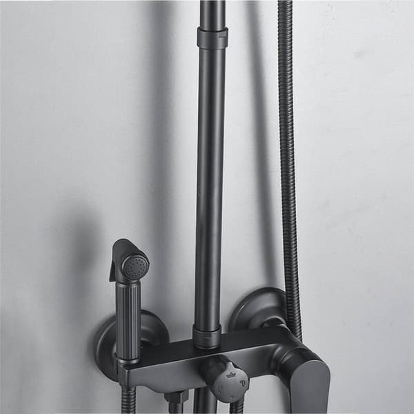 30 cm svart duschförlängningsslang duschblandare längd mässing duschslang