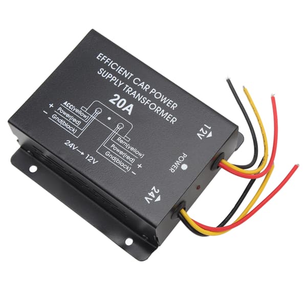 Biladapter til strømkonvertering 20A 24V til 12V DC til Walkie Talkie, Bilskærm, Lastbil, Bus