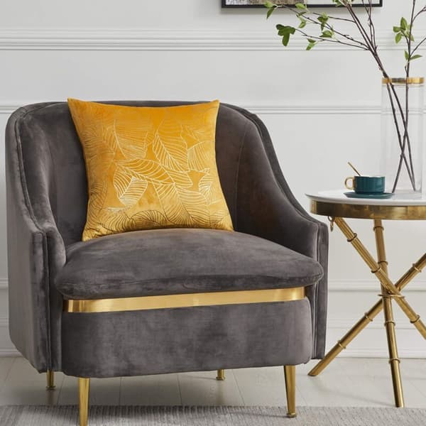 Kuddfodral 50x50cm Sammet Guld Blad Gult Kuddfodral Örngott Kudde För Soffa Sovrum Vardagsrum Set Om 2