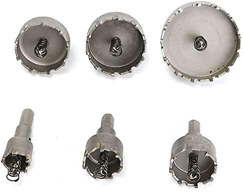 6 pcs Hss Tct Chainsaw Core Bits Drill Bits Carbide Hole Saw, 22-65mm