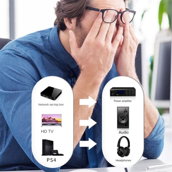Digital til analog konverter SPDIF optisk digital Toslink til analog stereo lyd RCA lydadapter med optisk kabel