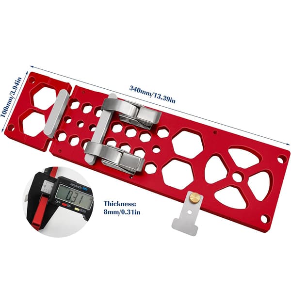 340 mm Track Saw Angle Square Circular Saw Guide Rail Angle Stop Accessory (Red)