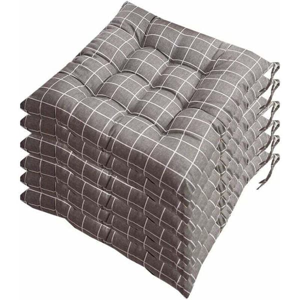6-pakning 40x40cm Stolputer, Dekorative Hageputer med 12 Sydde Mønstre, Polyester, Ulike Design